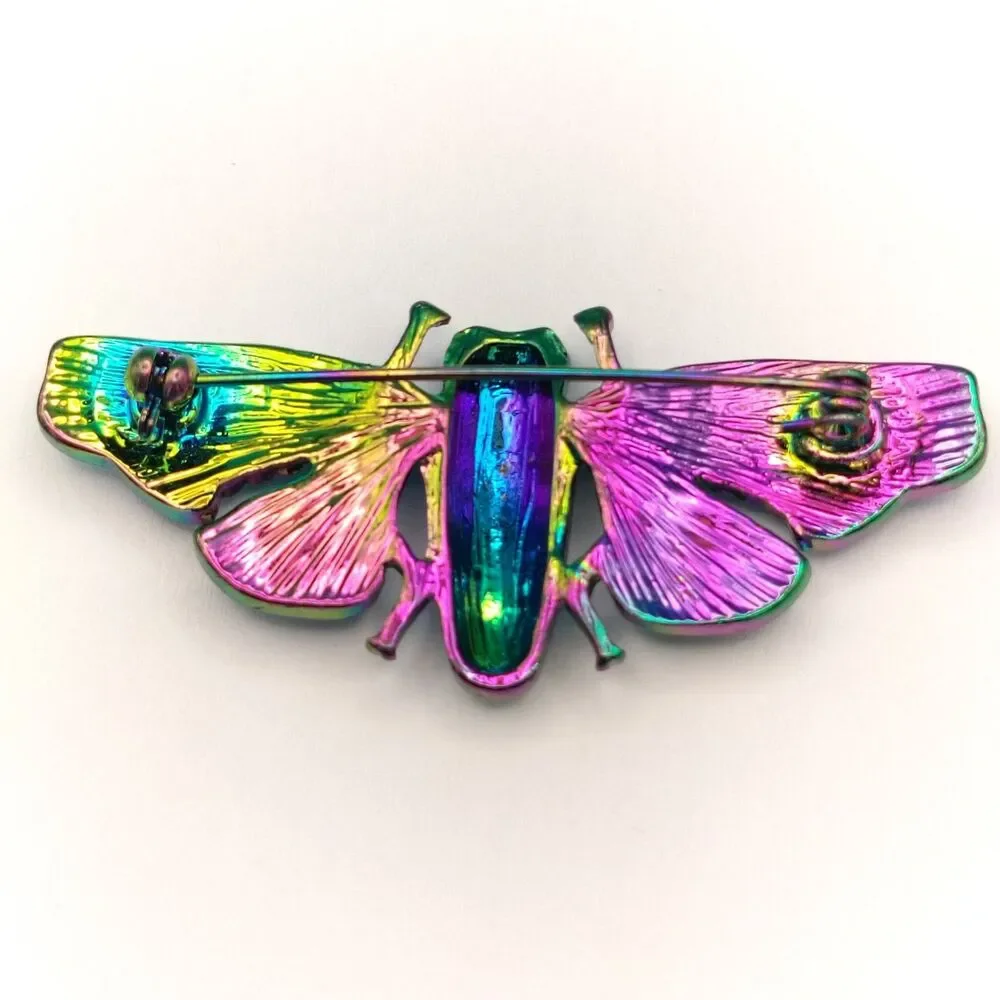 Iridescent Cicada Brooch Pin 2.5